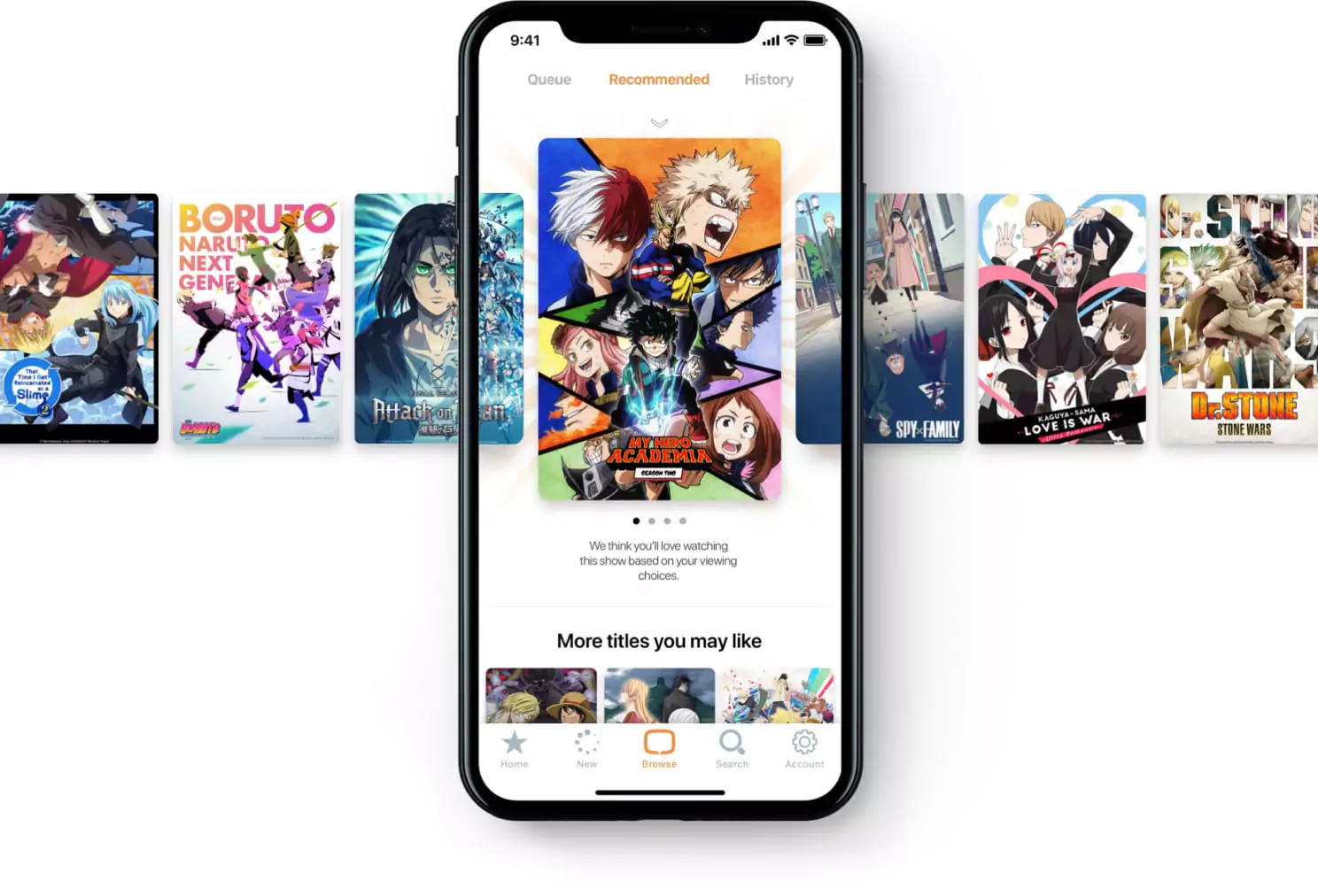 Image of recommended screen in app
