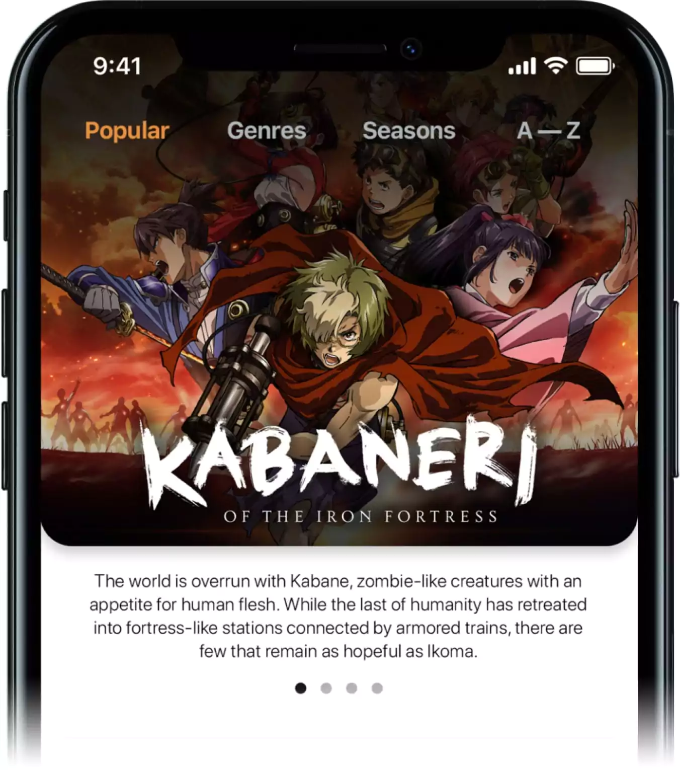 Fading down image of main app title screen
