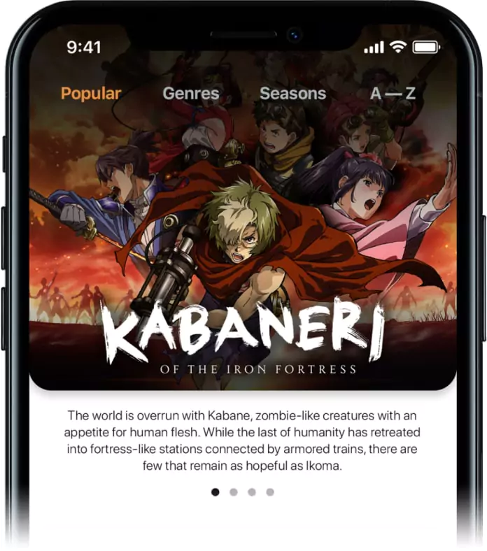 Fading down image of main app title screen