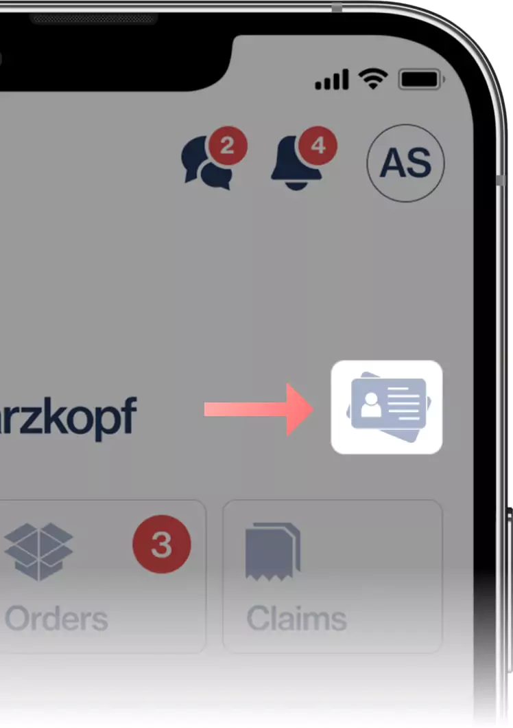 Image of mockup of digital ID button on dashboard.