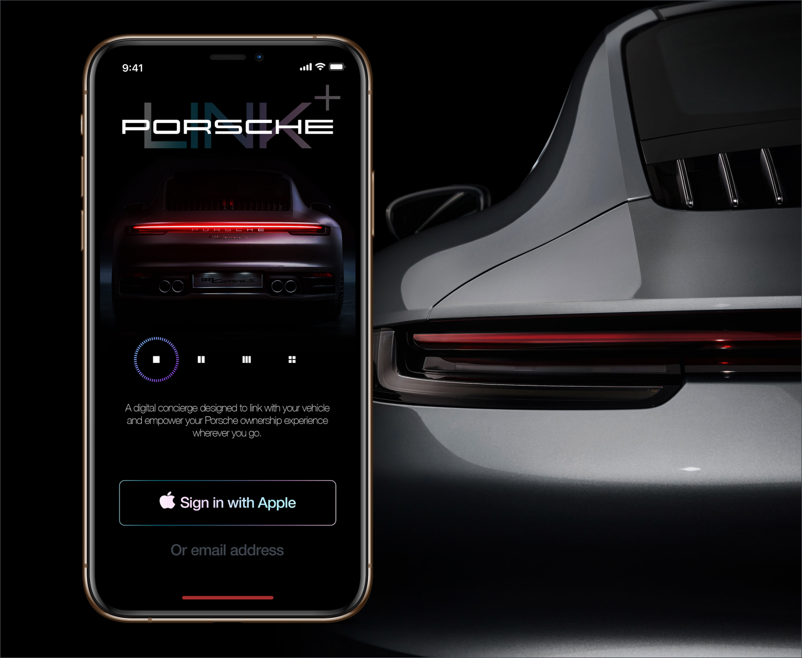 Portfolio Thumbnail of Porsche Link Auto Companion App Concept
