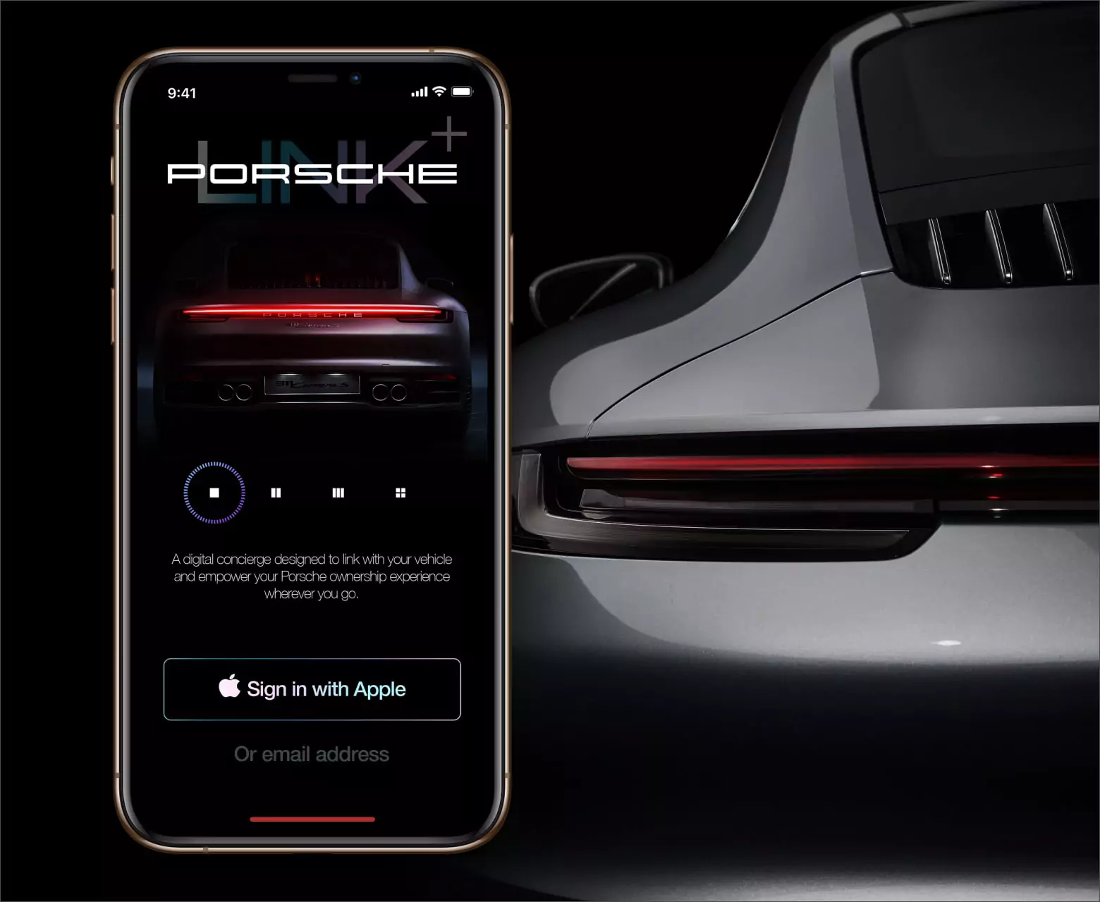 Portfolio Thumbnail of Porsche Link Auto Companion App Concept