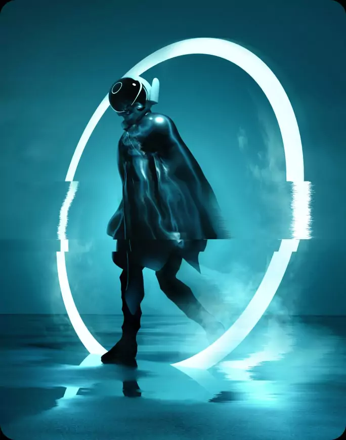 Image of a futuristic traveler.